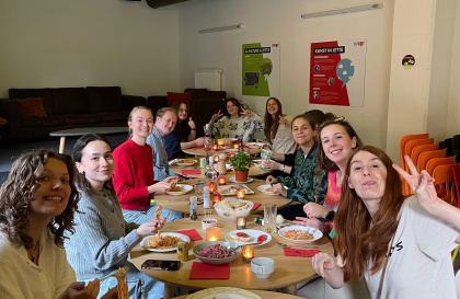 Lunch with other Upkot students at Upkot. 