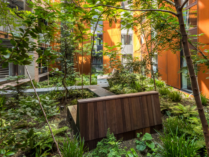 Sustainable garden at Backstage² Upkot – green student accommodation in Belgium.