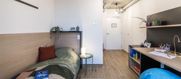Upcomfort student room in Wing Upkot Ghent.